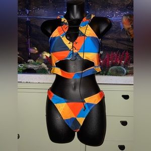 New multi color bikini size S